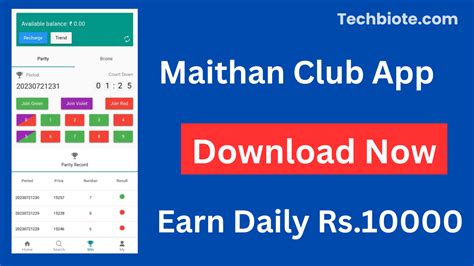 Maithan club app download  Maithan Club App Hello, Dear Gamer let’s talk about the new Colour Prediction App, Maithan Club App Download & Earn Rs